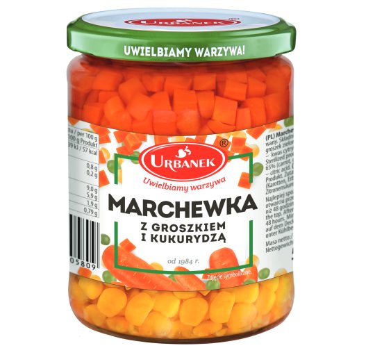 Marchewka z groszkiem i kukurydzą