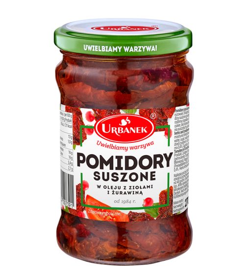 Pomidory suszone w oleju z ziołami i żurawiną