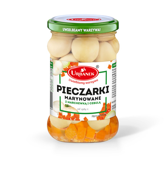 Pieczarki marynowane z marchewką